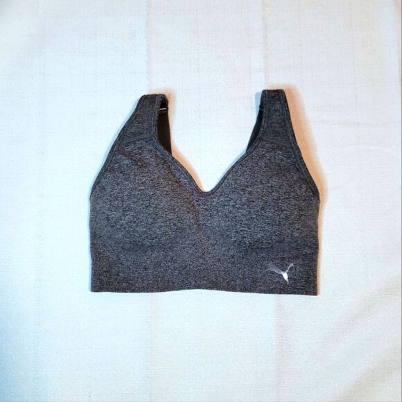 Puma Gray Sports Bra Removable Padding Size Small - Picture 1 of 8